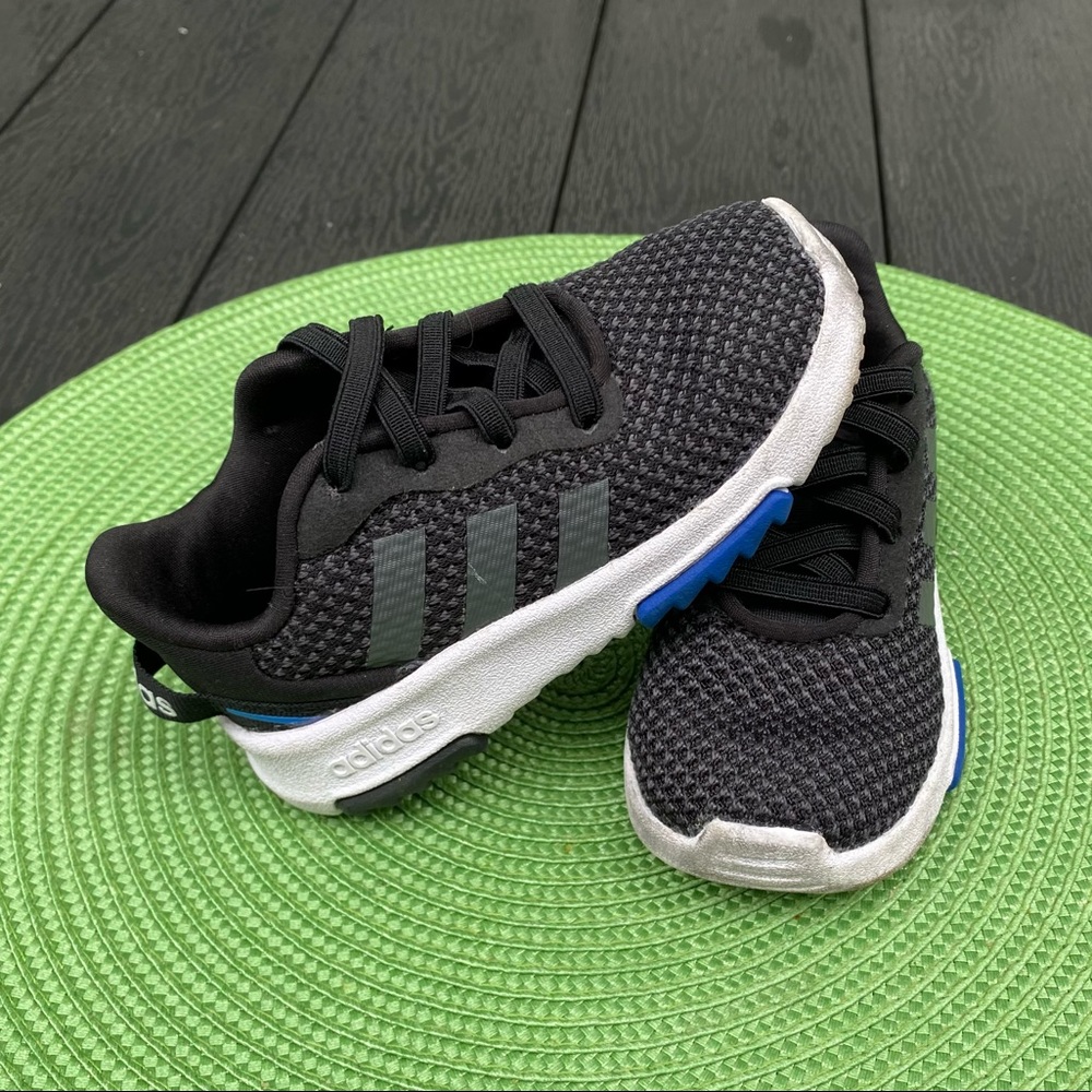 Adidas black toddler sneakers